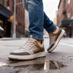 Men's Casual Colour Block Low-Top Lace-Up Trainers