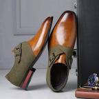 Men's Two-Tone Monk Strap Formal Dress Shoes