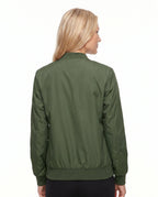 Women's Classic Zip-Up Bomber Jacket with Sleeve Pocket
