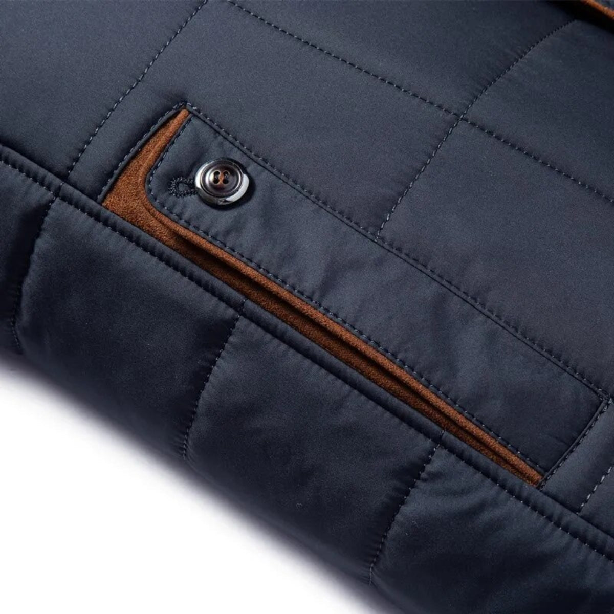 Men's Fur Collar Quilted Padded Winter Jacket
