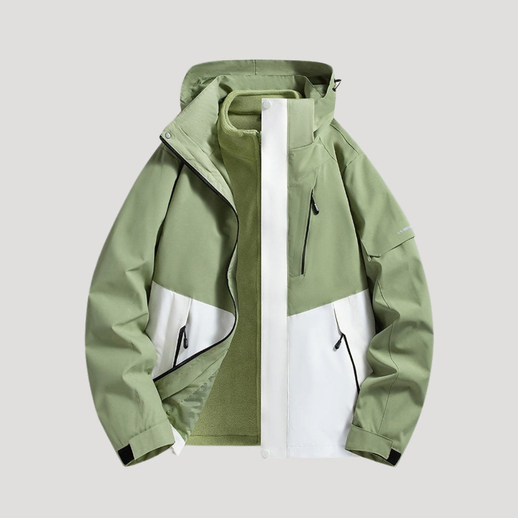 Women’s Colour Block Fleece Lined Hooded Outdoor Jacket