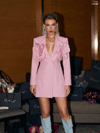 Women's Flower Tailored Blazer Dress