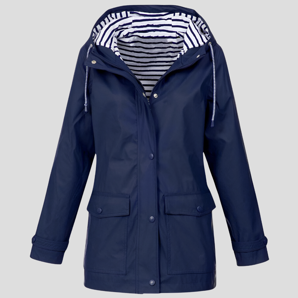Women's Hooded Zip-Up Waterproof Rain Jacket