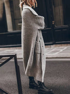 Women's Chunky Knit Longline Open-Front Cardigan