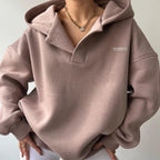 Women's Oversized V-Neck Hoodie