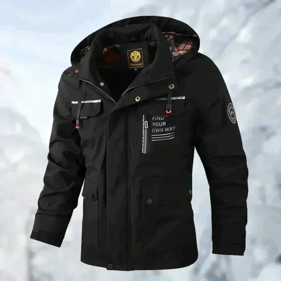 Men's Multi-Pocket Utility Windbreaker Jacket