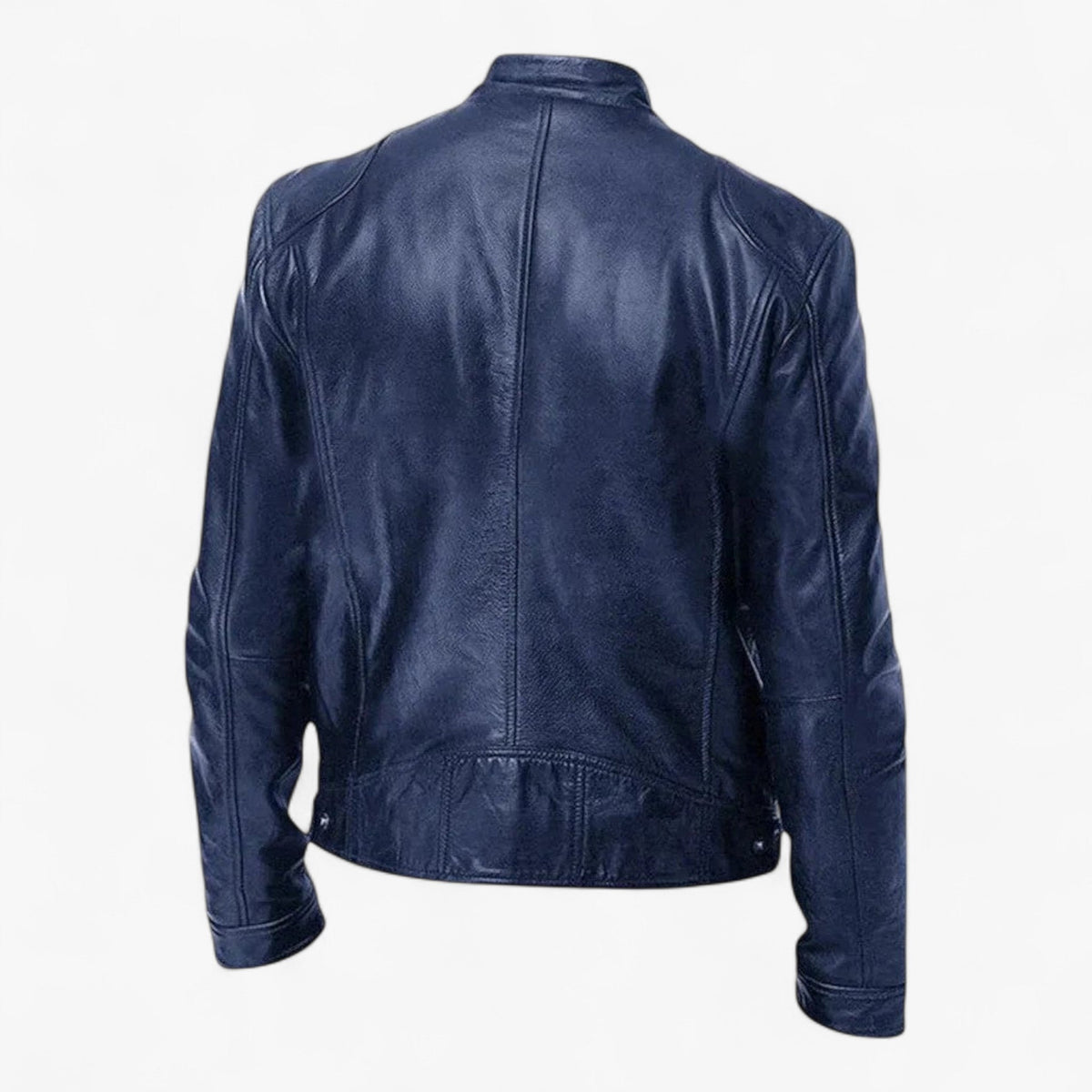 Men's Fitted Faux Leather Moto Style Jacket