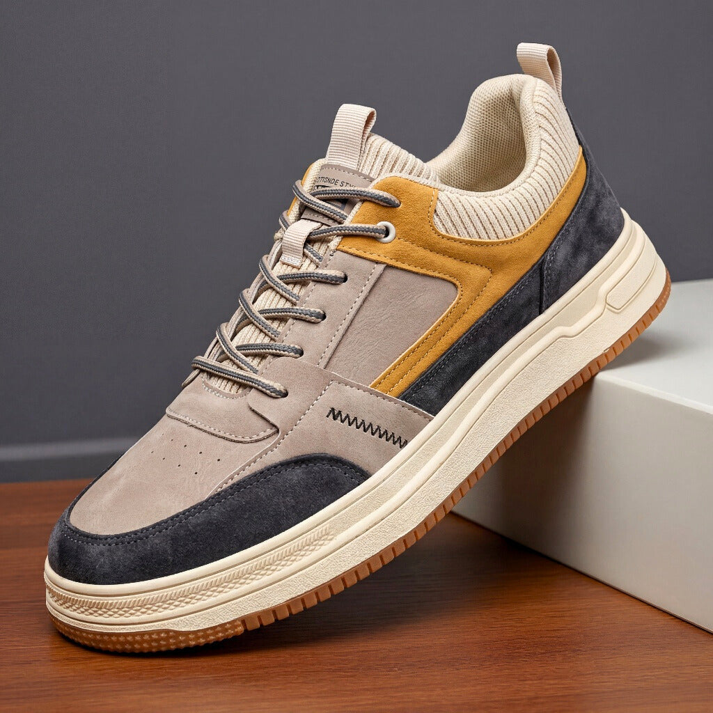Men's Casual Colour Block Low-Top Lace-Up Trainers