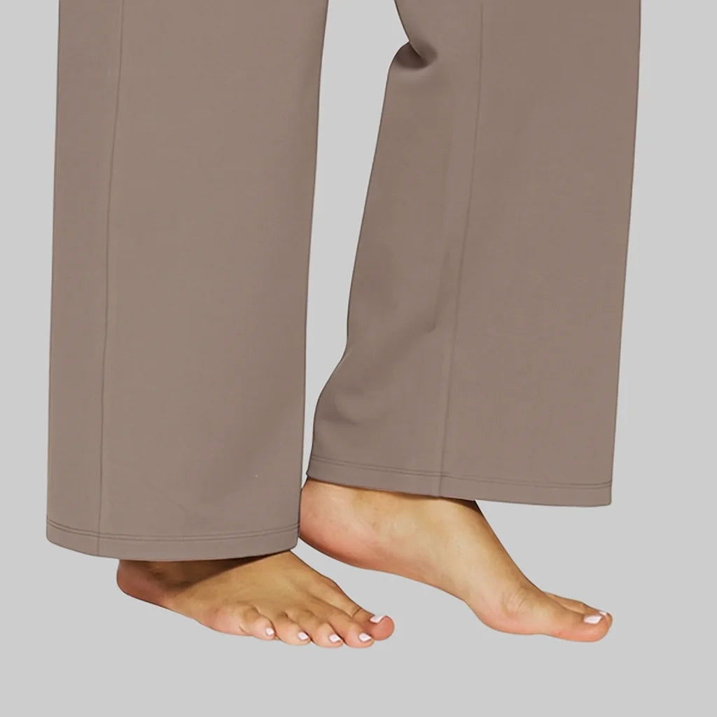 Women’s High Waisted Straight Leg Pants with Pockets – Wide Leg Trousers