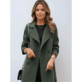 Women’s Classic Double-Breasted Notch Lapel Longline Coat