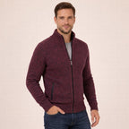 Men's Full-Zip Stand Collar Knit Cardigan Sweater