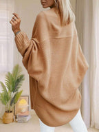 Women's Batwing Sleeve Textured Knit Longline Cardigan