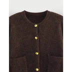 Women's Cropped Button-Front Knit Cardigan