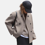 Women’s Double-Breasted Stand Collar Short Coat
