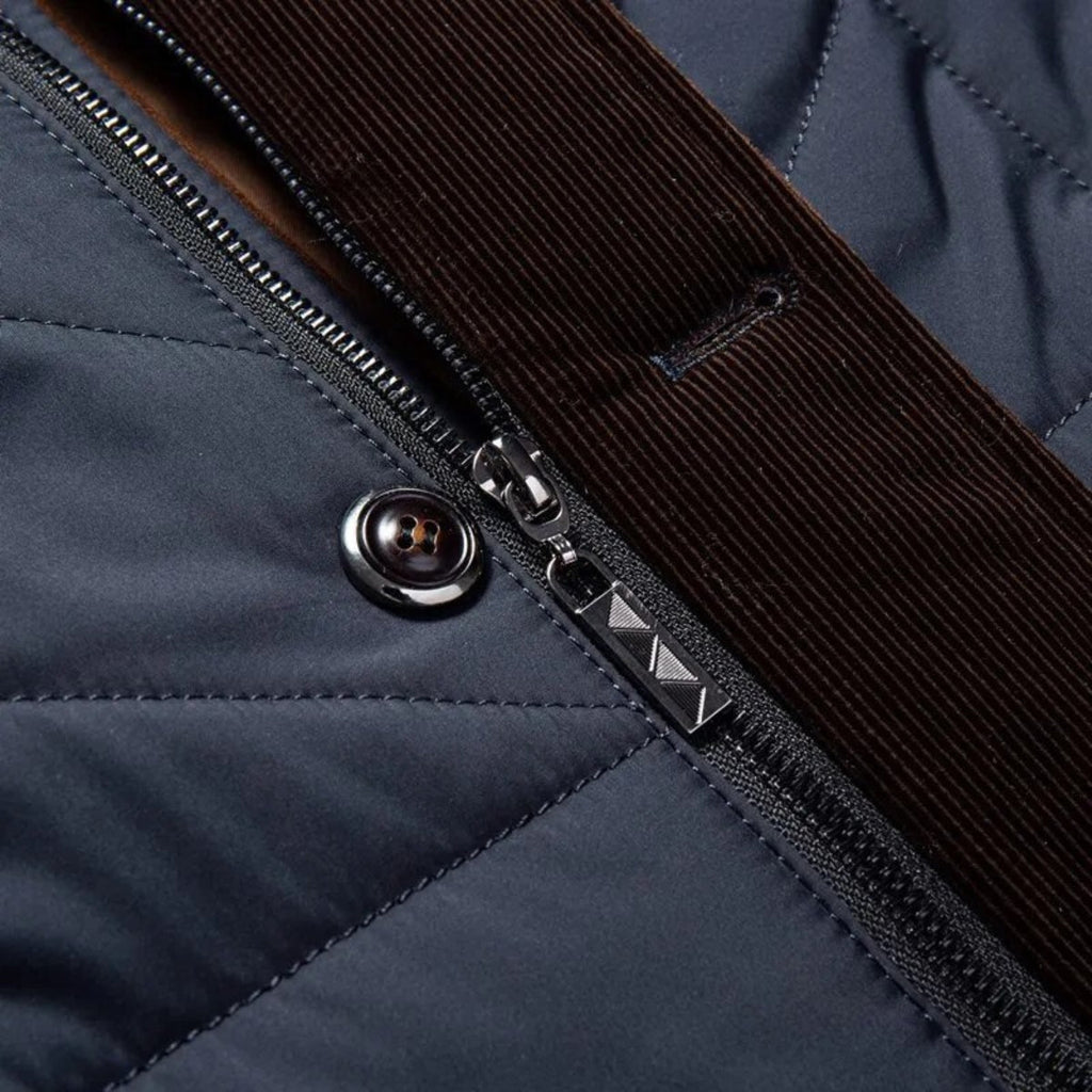Men's Fur Collar Quilted Padded Winter Jacket