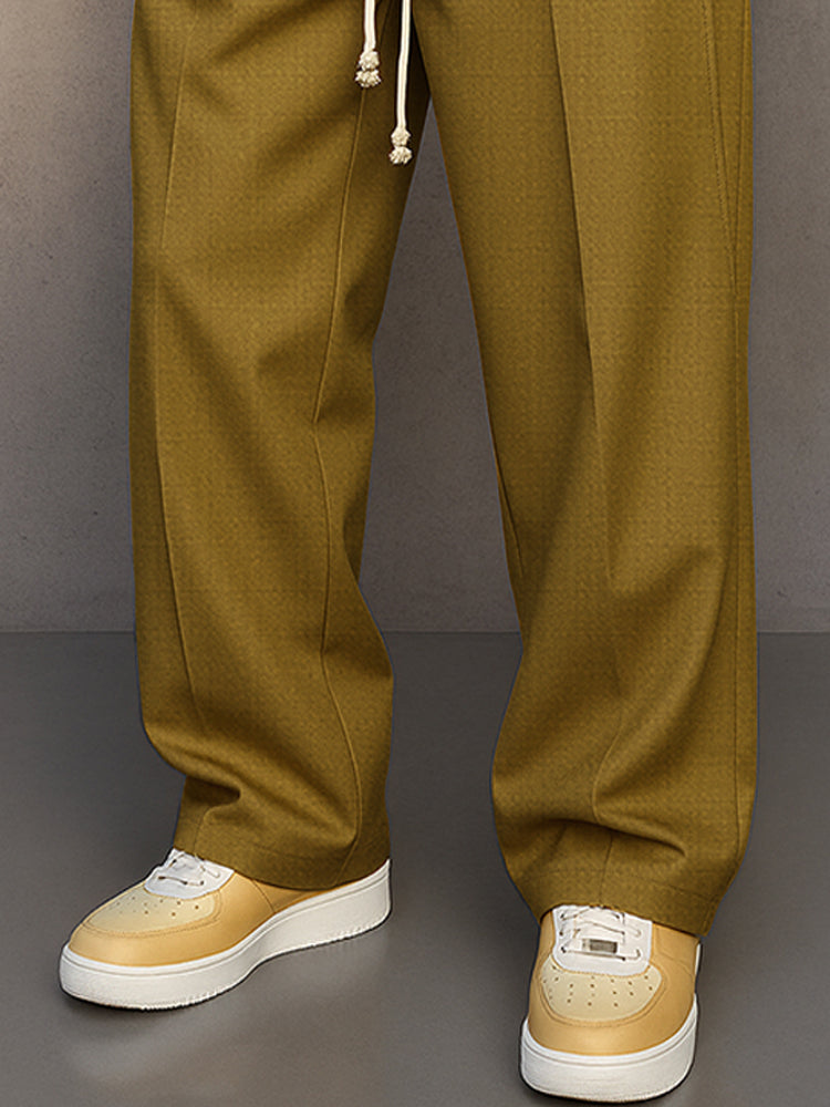 Men's Relaxed Wide-Leg Drawstring Trousers