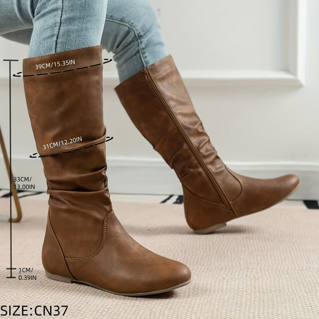 Women's Slouchy Knee High Flat Boots
