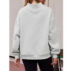Women’s Oversized Mock Neck Fleece Lined Sweatshirt