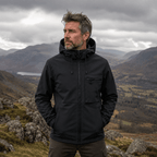 Men’s Hooded Technical Outdoor Jacket with Zip Chest Pocket