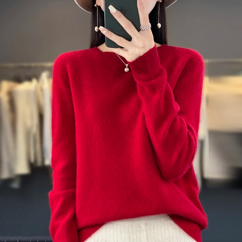 Women's Mock Neck Soft Knit Pullover Sweater