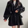 Women’s Belted Balloon Sleeve Coat