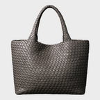 Women’s Hand-Woven Faux Leather Tote Bag