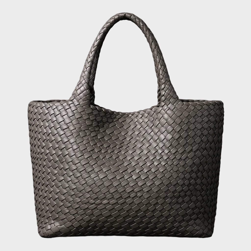 Women’s Hand-Woven Faux Leather Tote Bag