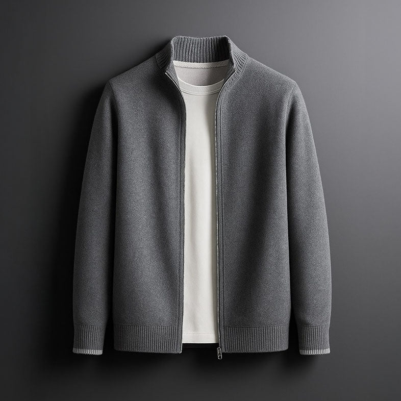 Men’s Brushed Knit Zip-Up Cardigan
