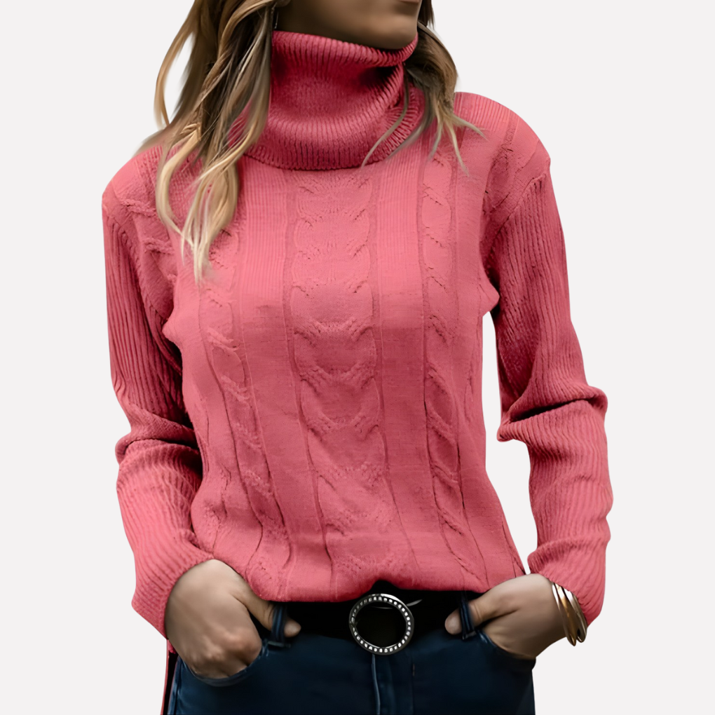 Women’s Cable Knit Turtleneck Sweater