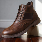 Men’s Two-Tone Lace-Up Ankle Boots