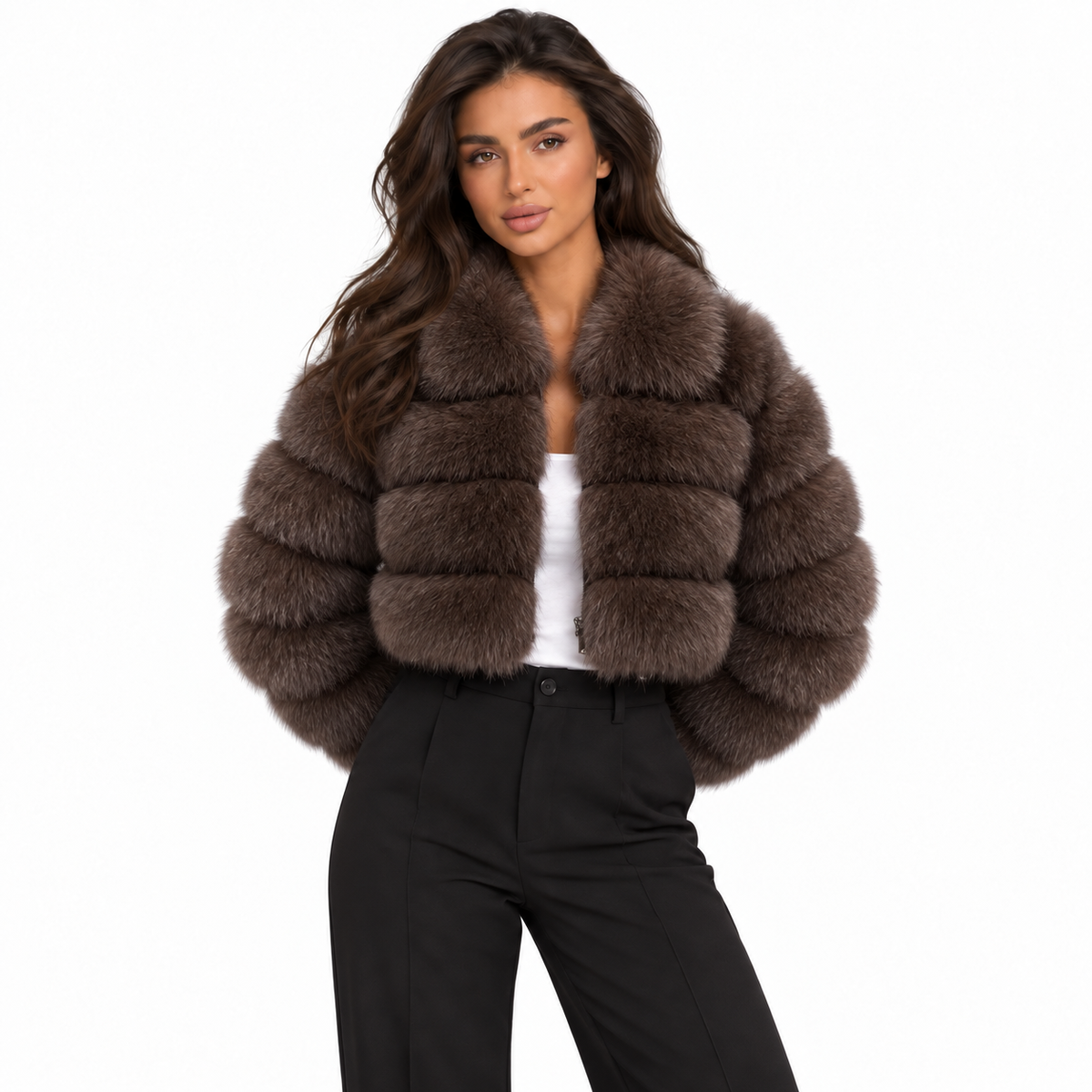 Women’s Cropped Faux Fur Jacket