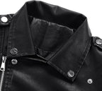 Women’s Belted Faux Leather Biker Jacket with Asymmetric Zip