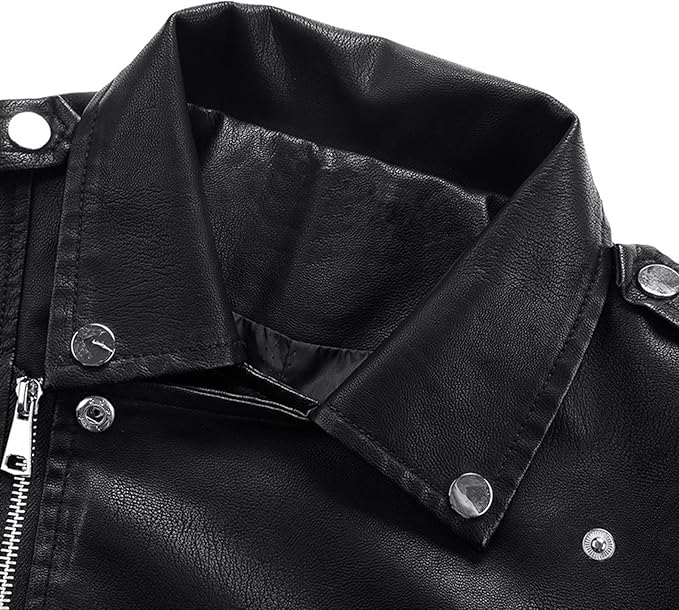 Women’s Belted Faux Leather Biker Jacket with Asymmetric Zip