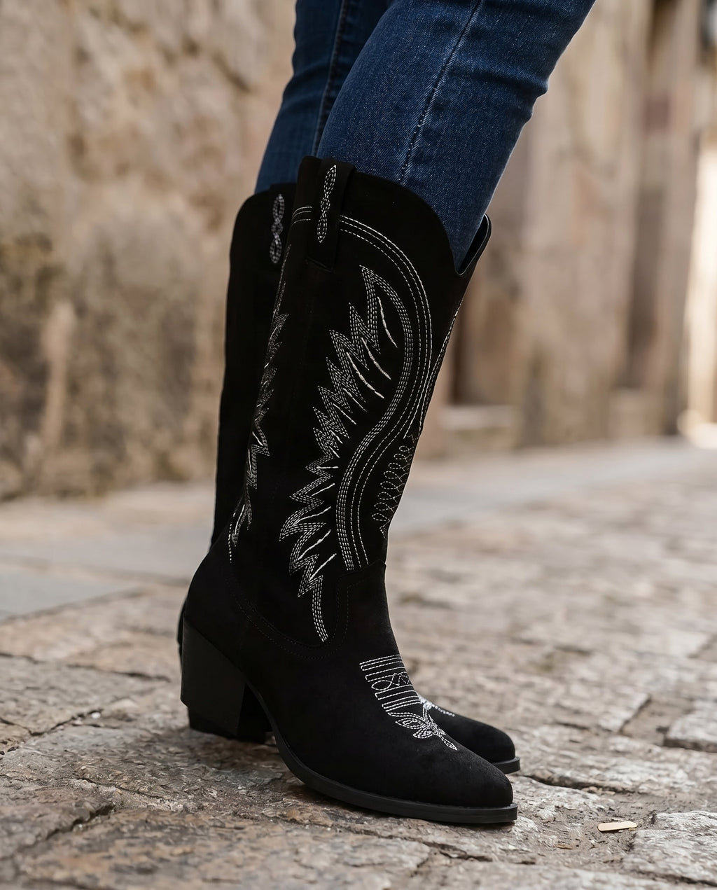 Women's Embroidered Knee High Western Boots