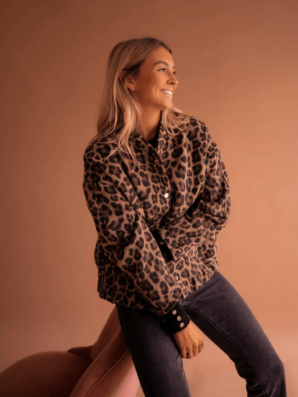 Women's Leopard Print Button-Front Shacket