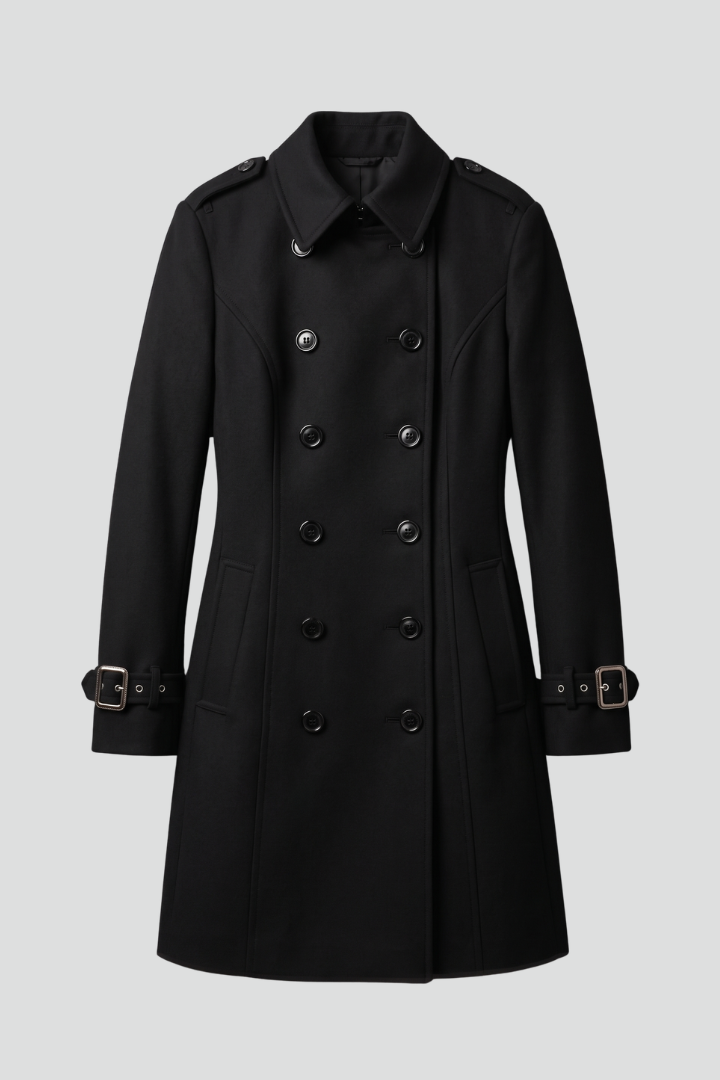 Women's Double-Breasted Buckle Cuff Trench Coat