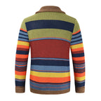 Men’s Multicolour Stripe Shawl Collar Knit Cardigan