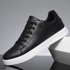 Men's Leather Look Lace-Up Low-Top Sneakers
