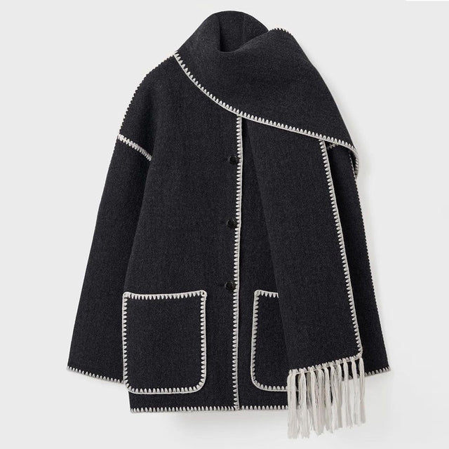 Women’s Blanket Stitch Scarf Jacket