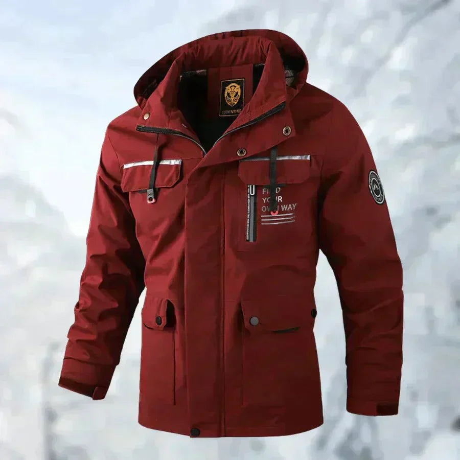 Men's Multi-Pocket Utility Windbreaker Jacket