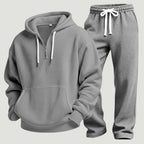 Men's Waffle Knit Quarter-Zip Hoodie Set