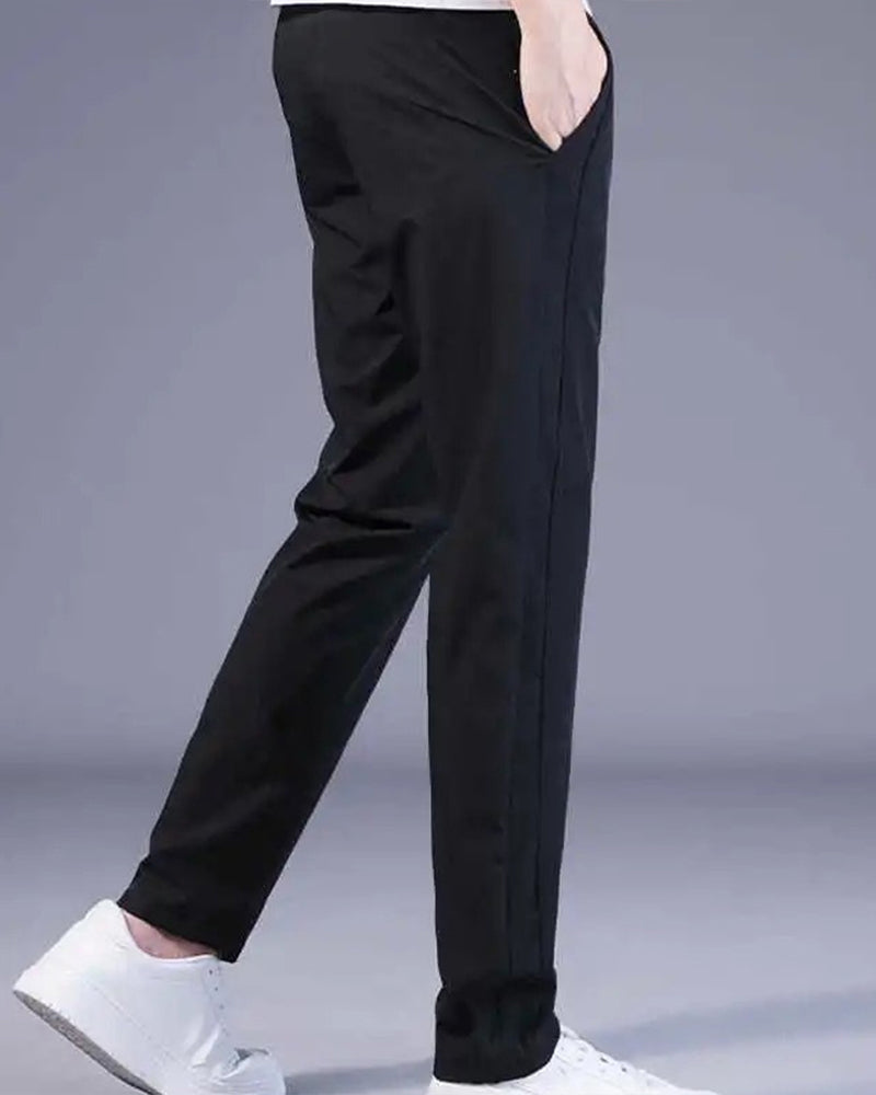 Men's Slim Fit Drawstring Woven Track Pants