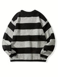 Men's Oversized Wide Stripe Crew Neck Knit Sweater