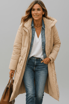 Women's Sherpa Lined Longline Quilted Puffer Coat