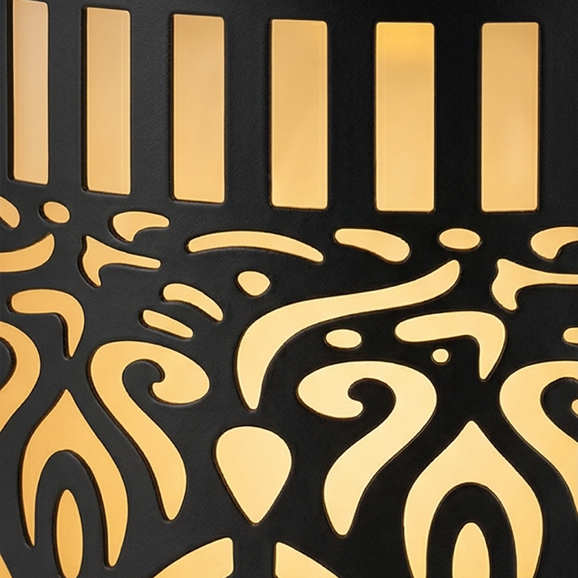 Solar Garden Lantern with Decorative Cut-Out Light Pattern