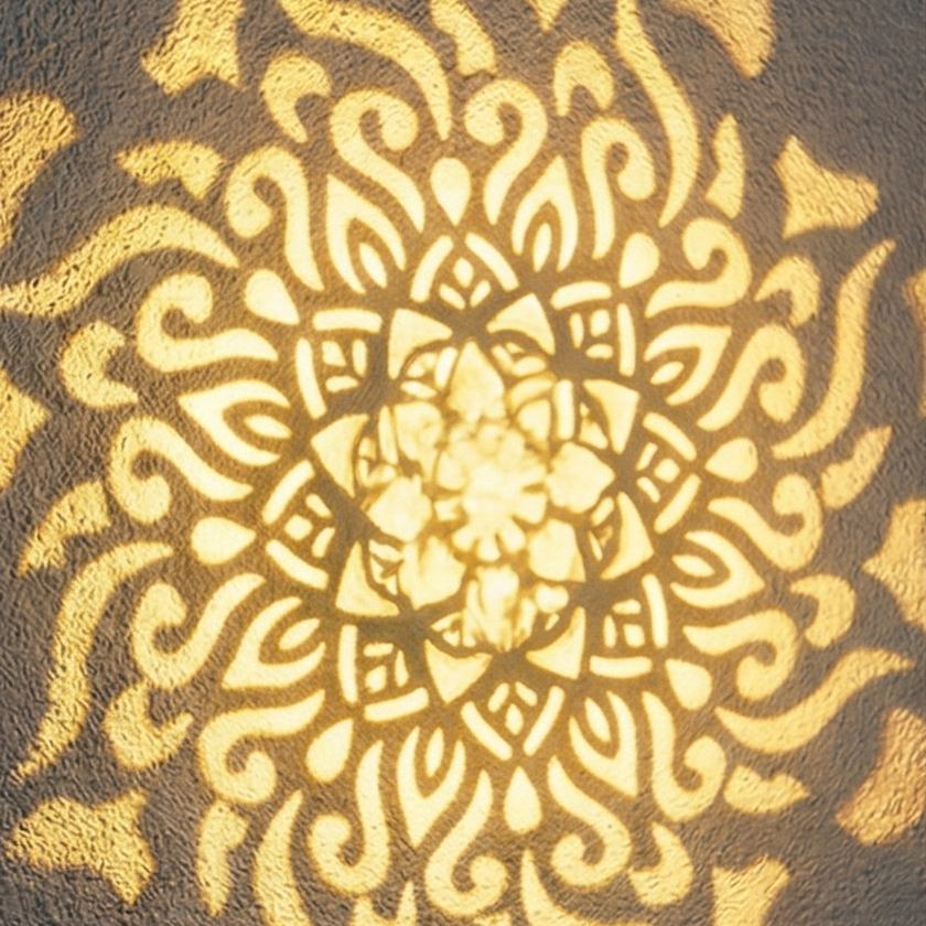 Solar Garden Lantern with Decorative Cut-Out Light Pattern