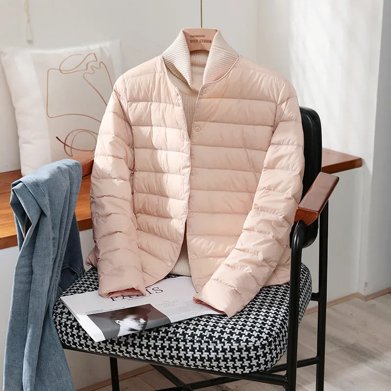 Women’s Lightweight Collarless Quilted Puffer Jacket
