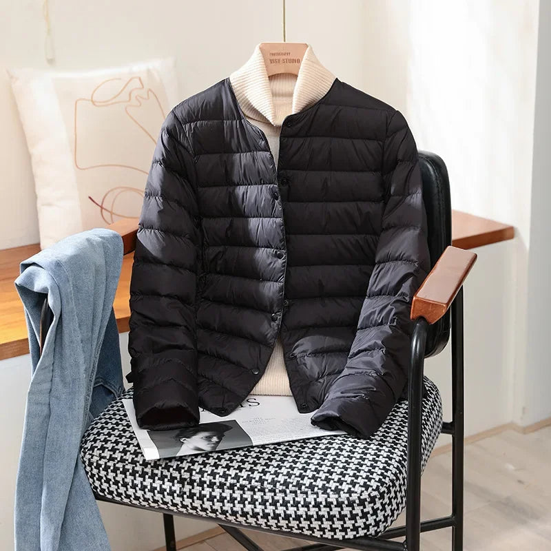 Women’s Lightweight Collarless Quilted Puffer Jacket