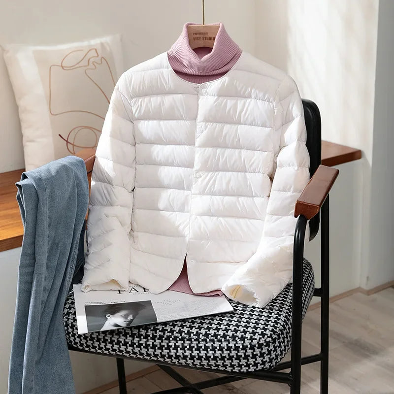 Women’s Lightweight Collarless Quilted Puffer Jacket