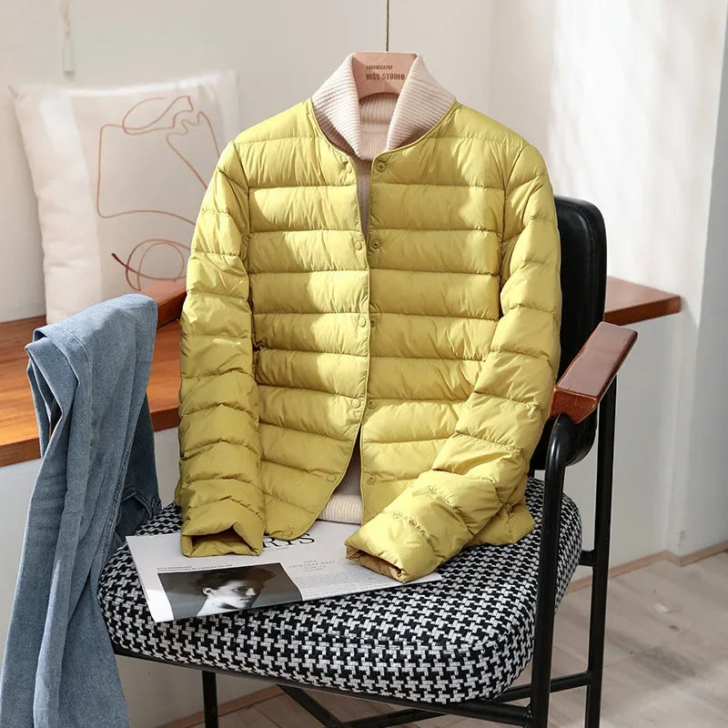 Women’s Lightweight Collarless Quilted Puffer Jacket